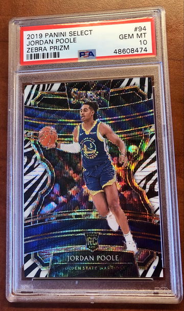 2019 Select Zebra Jordan Poole PSA 10