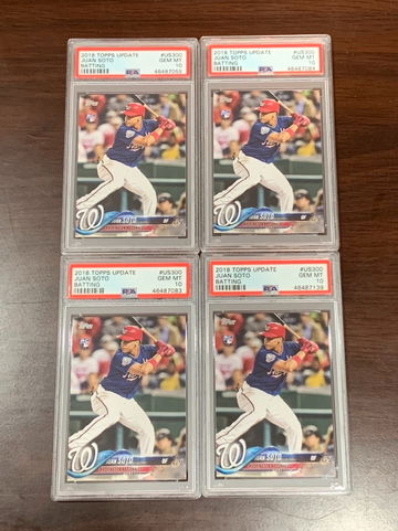 (4) 2018 Topps Update Juan Soto PSA 10
