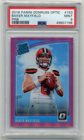 2018 Donruss Optic #153 Baker Mayfield RC Pink Holo PSA 9 Browns