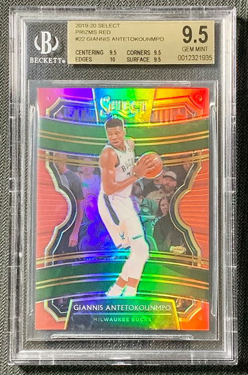 Giannis Antetokounmpo 2019-20 Select Concourse Red /199 #22 BGS 9.5 True Gem+ (0012321935)