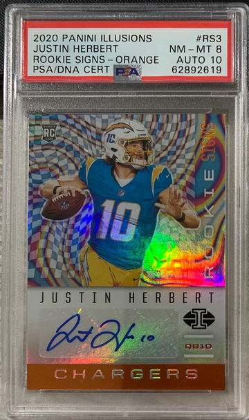 2020 Panini Illusions Justin Herbert Rookie Signatures Orange