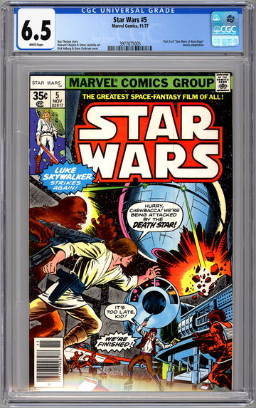 STAR WARS #5 CGC 6.5 PART 5 OF 6 *STAR WARS: A NEW HOPE* MOVIE ADAPTATION 1977