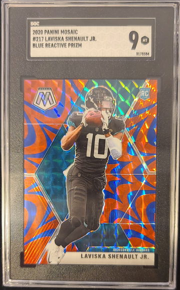 2020 Mosaic #217 Laviska Shenault Jr SGC 9 Mint Blue Reactive Prizm Rookie Card