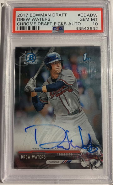 2017 Bowman Chrome Draft Drew Waters autograph PSA 10