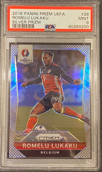 Romelu Lukaku 2016 Panini Prizm UEFA Silver Prizm PSA 9