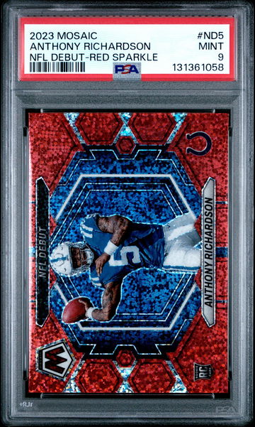 2023 Panini Mosaic NFL Debut Red Sparkle Anthony Richardson #5 PSA 9
