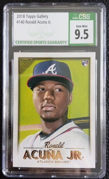 Ronald Acuna Jr 2018 Topps Gallery ROOKIE #140. CSG 9.5 GEM MINT. Atlanta Braves