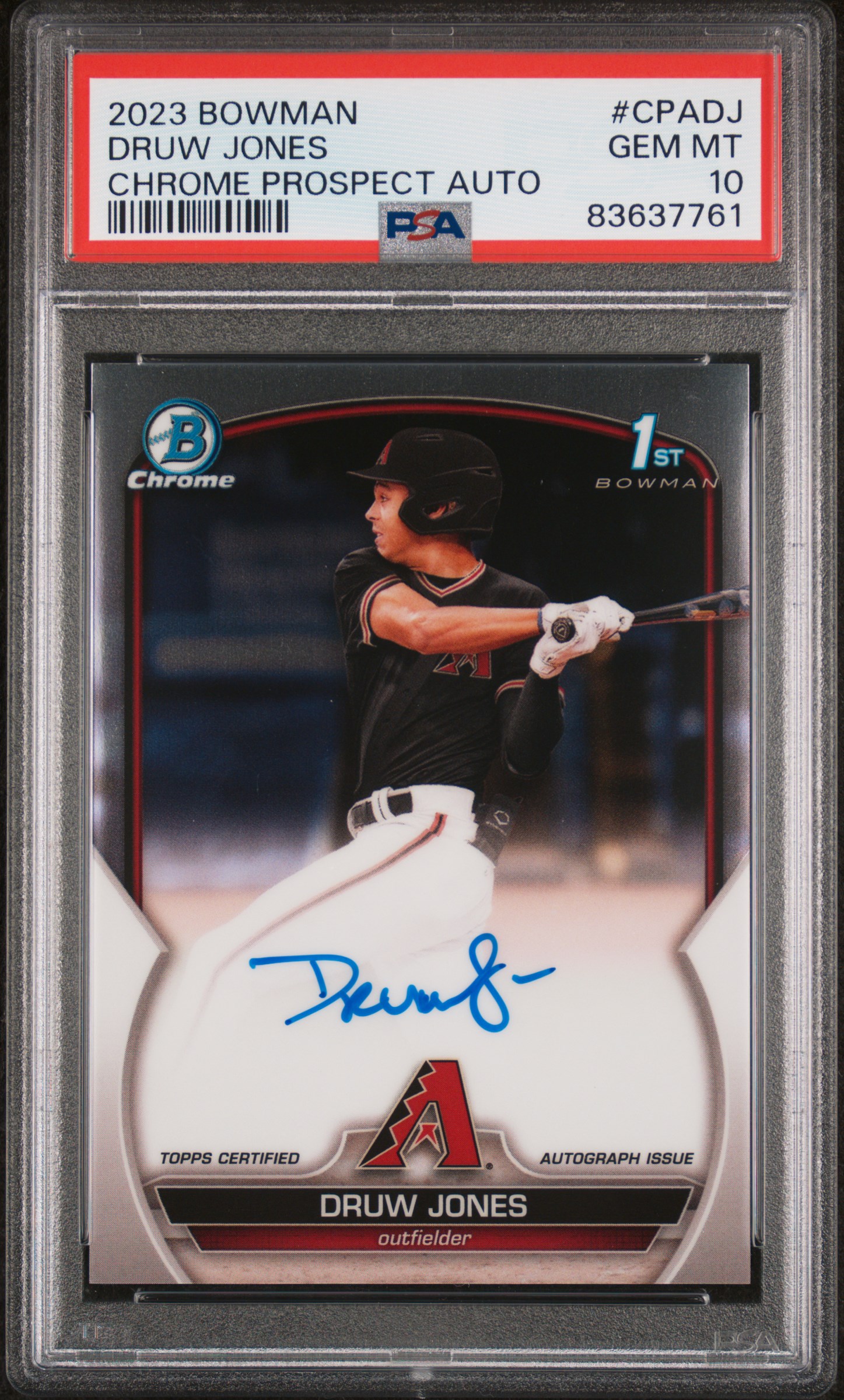 2023 Bowman Chrome Auto Druw Jones PSA 10