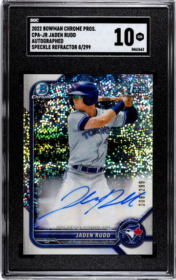 2022 Bowman Chrome Jaden Rudd CA-JR 1st Auto Speckle Refractor numbered 8/299