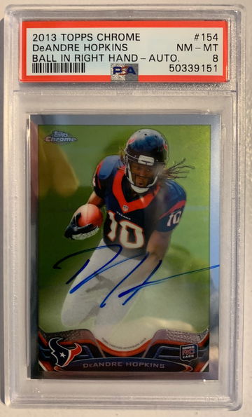 2013 Topps Chrome #154 RC DeAndre Hopkins Auto xx/447 PSA 8 NM-MT