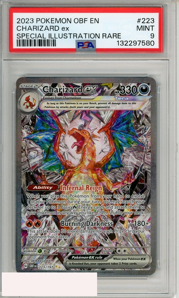 2023 POKEMON OBF EN-OBSIDIAN FLAMES CHARIZARD EX #223 SIR PSA 9 MINT