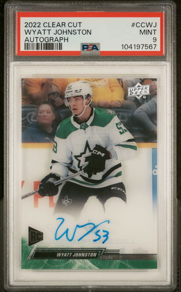 2022 Upper Deck Clear Cut Autographs Wyatt Johnston #CCWJ PSA 9
