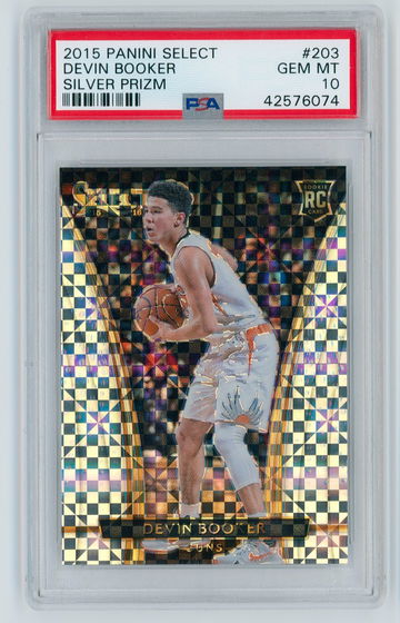 2015-16 Panini Select Silver Prizm #203 Devin Booker Suns RC Rookie PSA 10