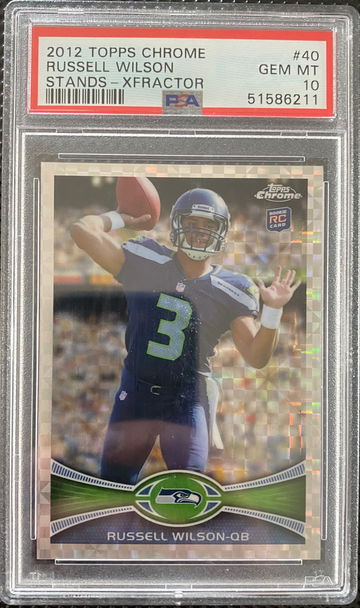 2012 Topps Chrome Russell Wilson Xfractor Refractor Rookie RC PSA 10 Gem Mint