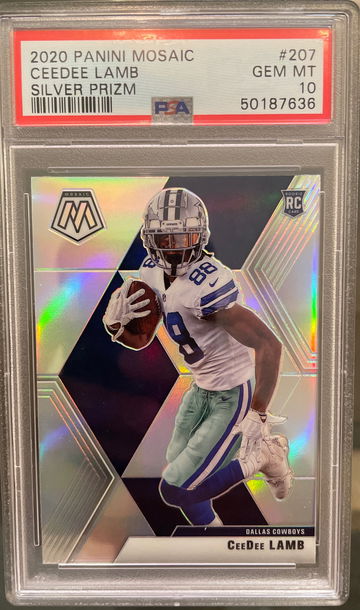 2020 Panini Mosaic CeeDee Lamb Silver Prizm PSA 10 Gem-Mint 