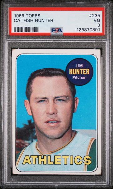 1969 Topps Catfish Hunter #235 PSA 3