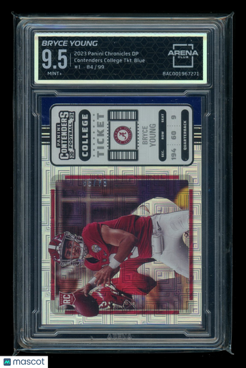 2023 Panini Chronicles Draft Picks Contenders College Ticket Blue Bryce Young #No. 4 /99 Arena Club 9.5