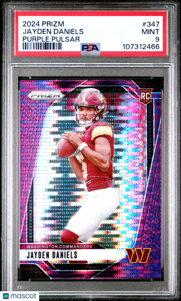 2024 Panini Prizm Jayden Daniels #347 Purple Pulsar Rookie PSA 9