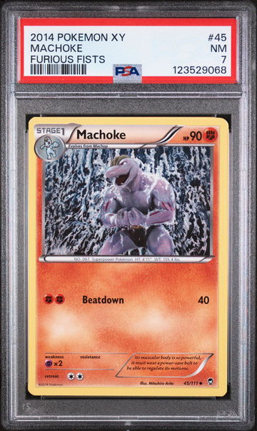2014 Pokemon XY Furious Fists Machoke #45 PSA 7