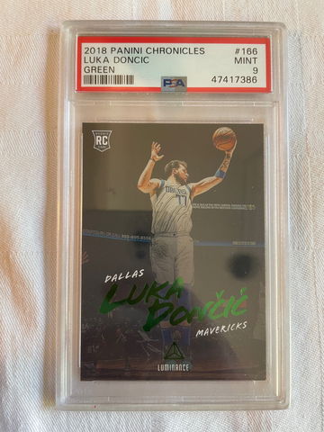 2018-19 Panini Chronicles Luka Doncic Luminance Green RC PSA 9