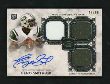 2013 Topps Museum Collection Signature Swatches Geno Smith #SSTRA-GS RC Auto /69