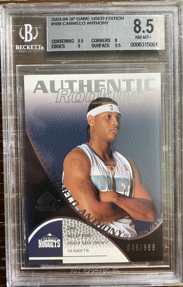 2003 SP Game Used Carmelo Anthony 046/999 BGS 8.5