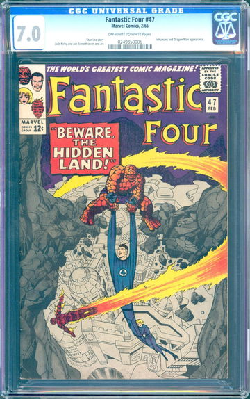 Fantastic Four #47 (1966) CGC 7.0 - O/w to white; 1st Maximus the Mad; Stan Lee