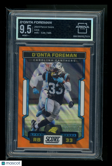 2023 Panini Score Lava D'Onta Foreman #45 /565 Arena Club 9.5