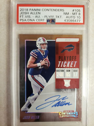 Josh Allen 2018 Contenders variation /49 feet visible 