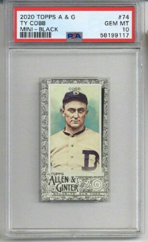 2020 TOPPS ALLEN & GINTER MINI BLACK #74 TY COBB CARD TIGERS PSA 10 LOW POP