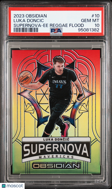 2023 Panini Obsidian Supernova Luka Doncic #10 Ee Reggae Flood /60 PSA 10