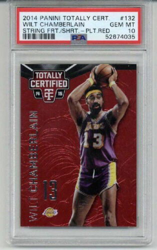 2014 PANINI TOTALLY CERTIFIED PLATINUM RED #132 WILT CHAMBERLAIN LE PSA 10