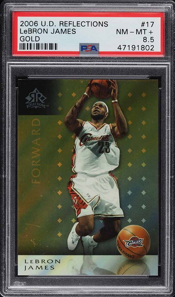 2006 UPPER DECK REFLECTIONS GOLD LEBRON JAMES /299 #17 PSA 8.5 (Pop: 1, 6 higher)