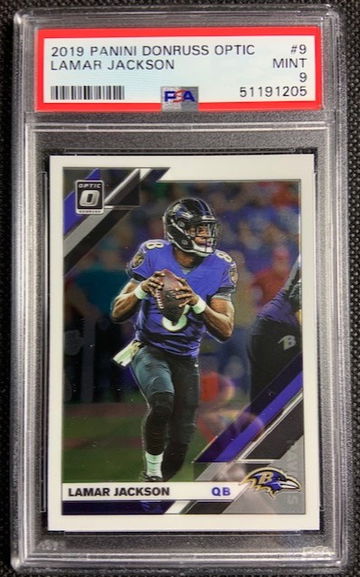2019 Panini Donruss Optic #9 Lamar Jackson Baltimore Ravens 2nd Year PSA 9 MINT