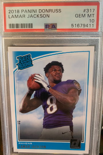 2018 Panini Donruss Lamar Jackson Rated Rookie PSA 10