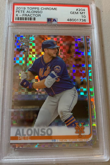 2019 Topps Chrome Pete Alonso X-Fractor RC PSA 10