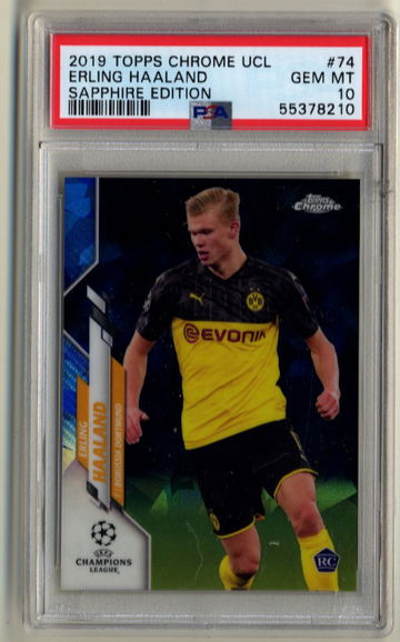 2019 Topps Chrome UEFA #74 Erling Haaland PSA 10