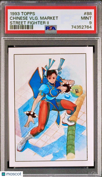 POP 6 No 10 PSA 9 RC Chun Li 1993 Topps Street Fighter II Village Market Rookie