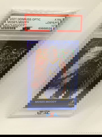 Moses Moody 2021-22 Donruss Optic Blue Velocity Rated Rookie RC PSA 10