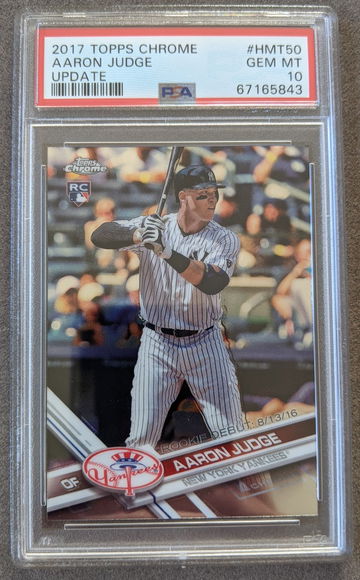 PSA 10 - 2017 Topps Chrome Update HMT50 Aaron Judge RC ROOKIE Yankees