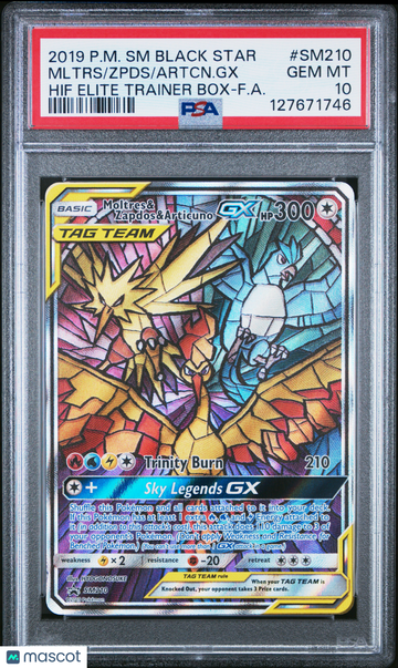 SM Moltres & Zapdos & Articuno GX Black Star Promo PSA 10 #SM210