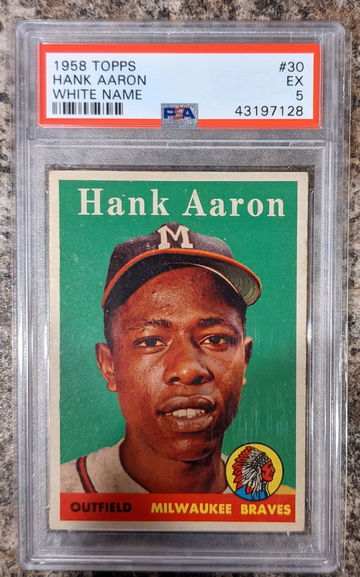 1958 Topps Hank Aaron White Name PSA 5 Centered