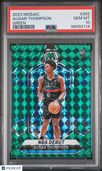 2023 Panini Mosaic Ausar Thompson #262 Green Rookie PSA 10