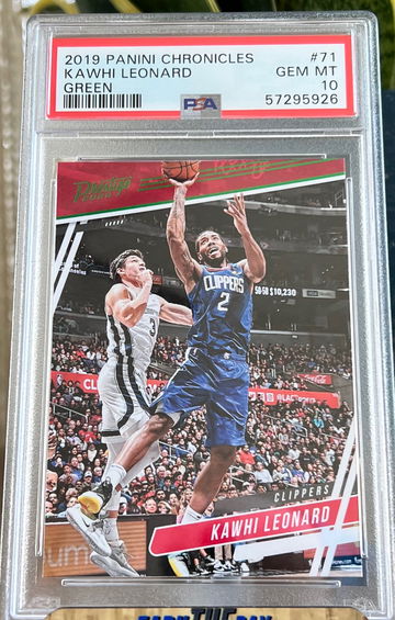 2019 Panini Chronicles Kawhi Leonard Green Foil #71 Prestige PSA 10 Gem Mint ✅