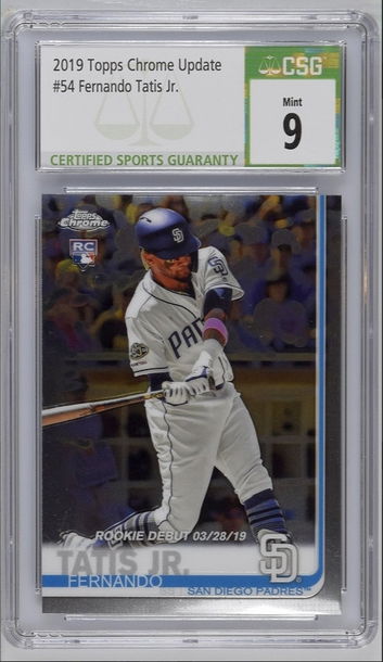 2019 Topps Chrome Update Fernando Tatis Jr. Rookie Card #54 CSG 9 Mint