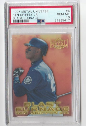 PSA 10 GEM MINT  1997 METAL UNIVERSE KEN GRIFFEY JR BLAST FURNACE #6