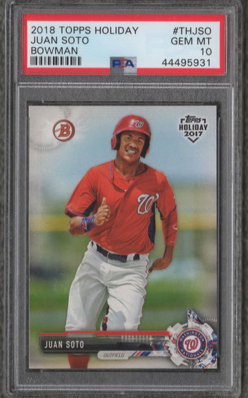 2018 Topps Holiday Bowman Juan Soto PSA 10