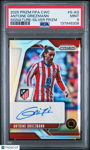 2025 Panini Prizm FIFA Club World Cup Signatures Antoine Griezmann #S-AG Silver PSA 9