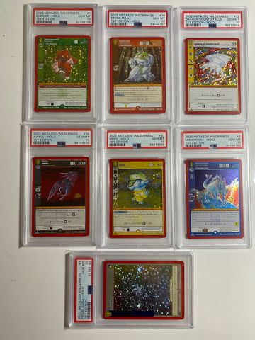 🌲 2022 Metazoo Wilderness WILD 7-HOLO 1ST EDITION |ALL PSA 10s| 🚨POP 1 💎🦁🐲🦶