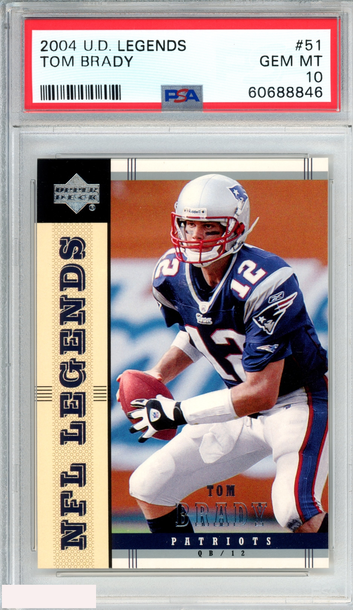 2004 UPPER DECK LEGENDS TOM BRADY #51 NEW ENGLAND PATRIOTS PSA 10 GEM MT